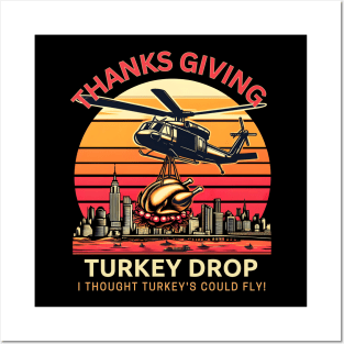 Thanks giving turkey drop Posters and Art